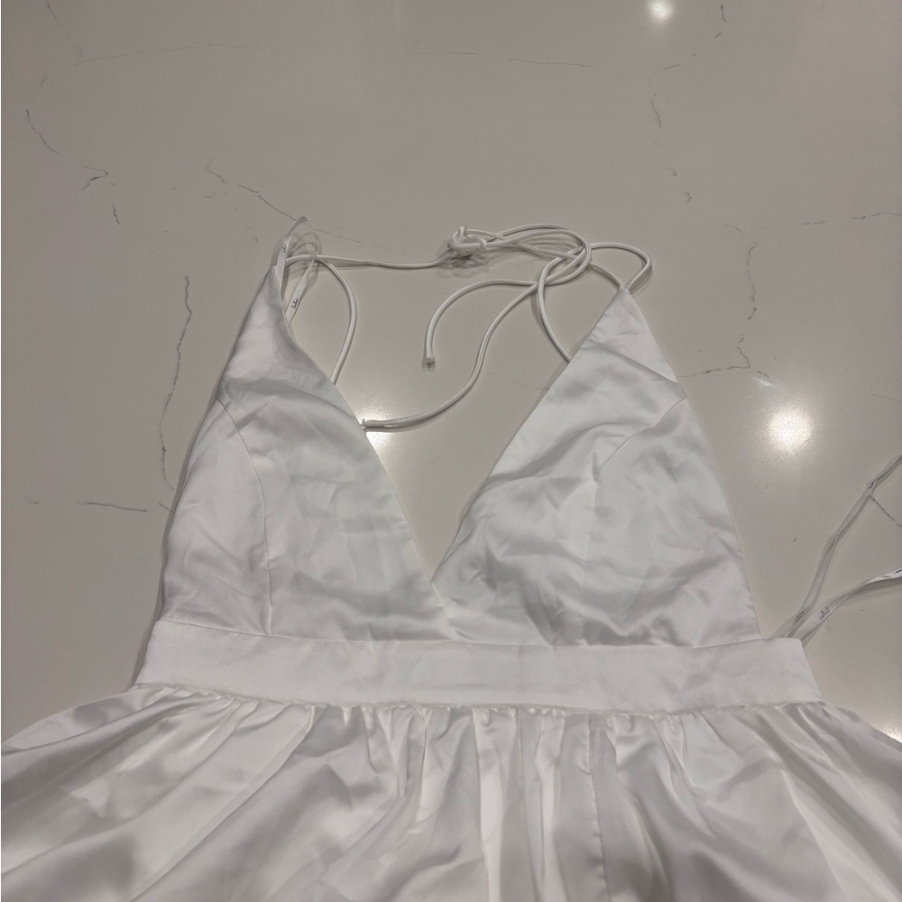Lulus Elegant real love White satin Sleeveless Maxi Dress size S - Picture 10 of 16